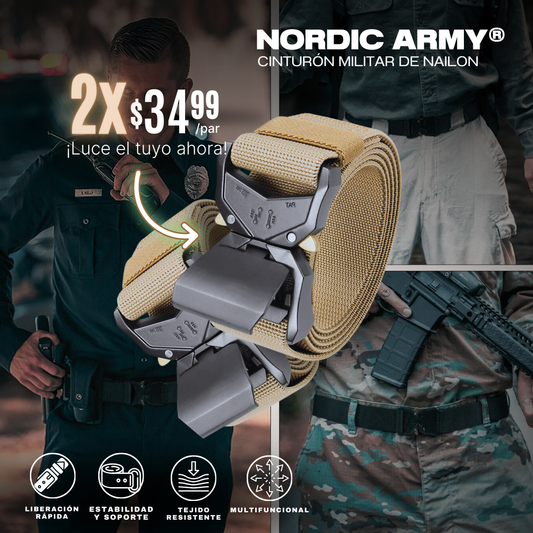 Nordic Army®: Cinturón Militar de Nailon 2X1