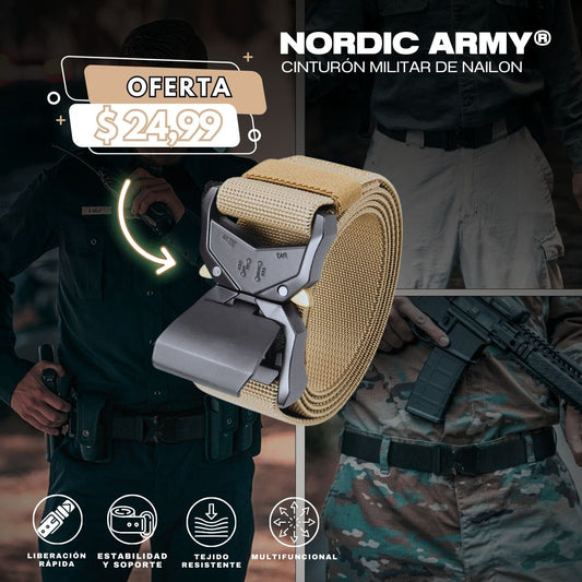 Nordic Army®: Cinturón Militar de Nailon - 1 UNIDAD